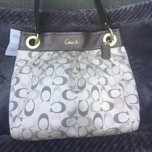 NWT Coach Purse khaki, gold, multicolored